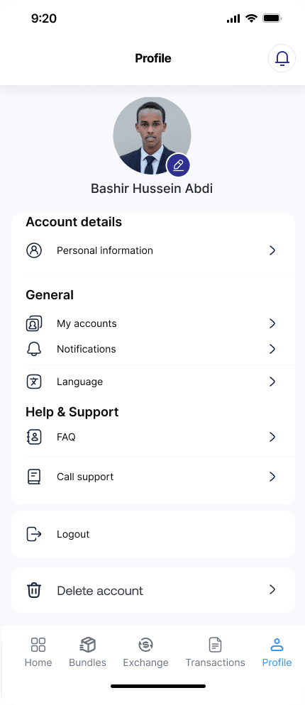 E-Sahal Plus App — Account Management