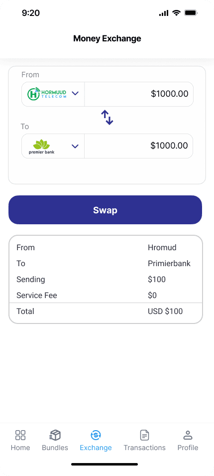 E-Sahal Plus App — Wallet Exchange