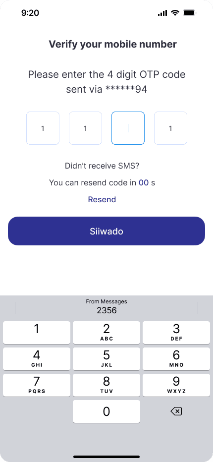 E-Sahal Plus App — OTP Verification