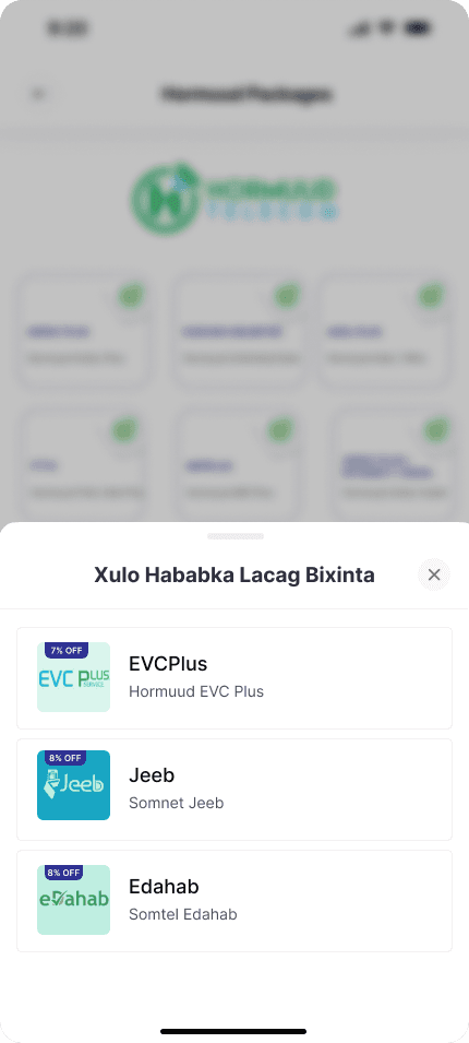 E-Sahal Plus App — Payment Methods